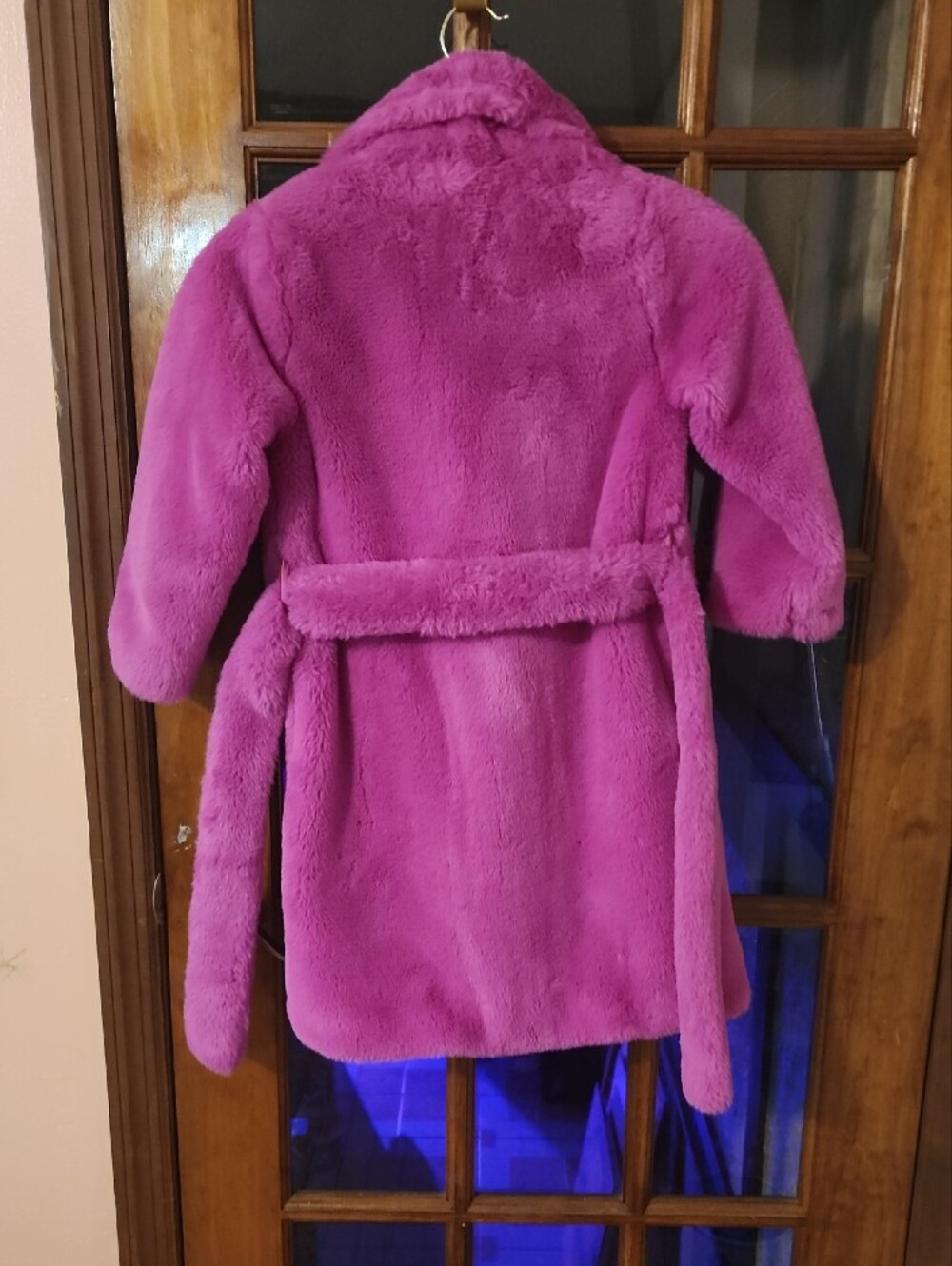 Nova Kids Plush Faux-Fur Coat in Bright Fuchsia - Picture 2 of 2
